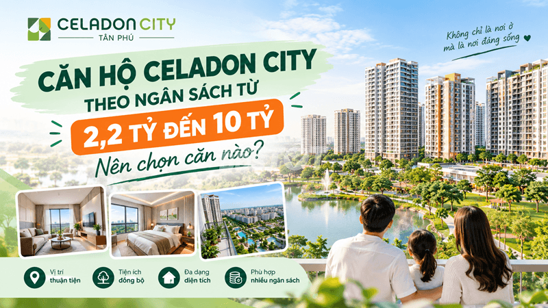 Căn hộ Celadon City theo ngân sách từ 2,2 tỷ đến 10 tỷ nên chọn căn nào