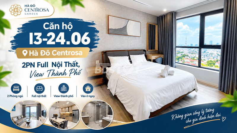 Căn hộ I3-24.06 Hà Đô Centrosa  2PN Full Nội Thất, View Thành Phố