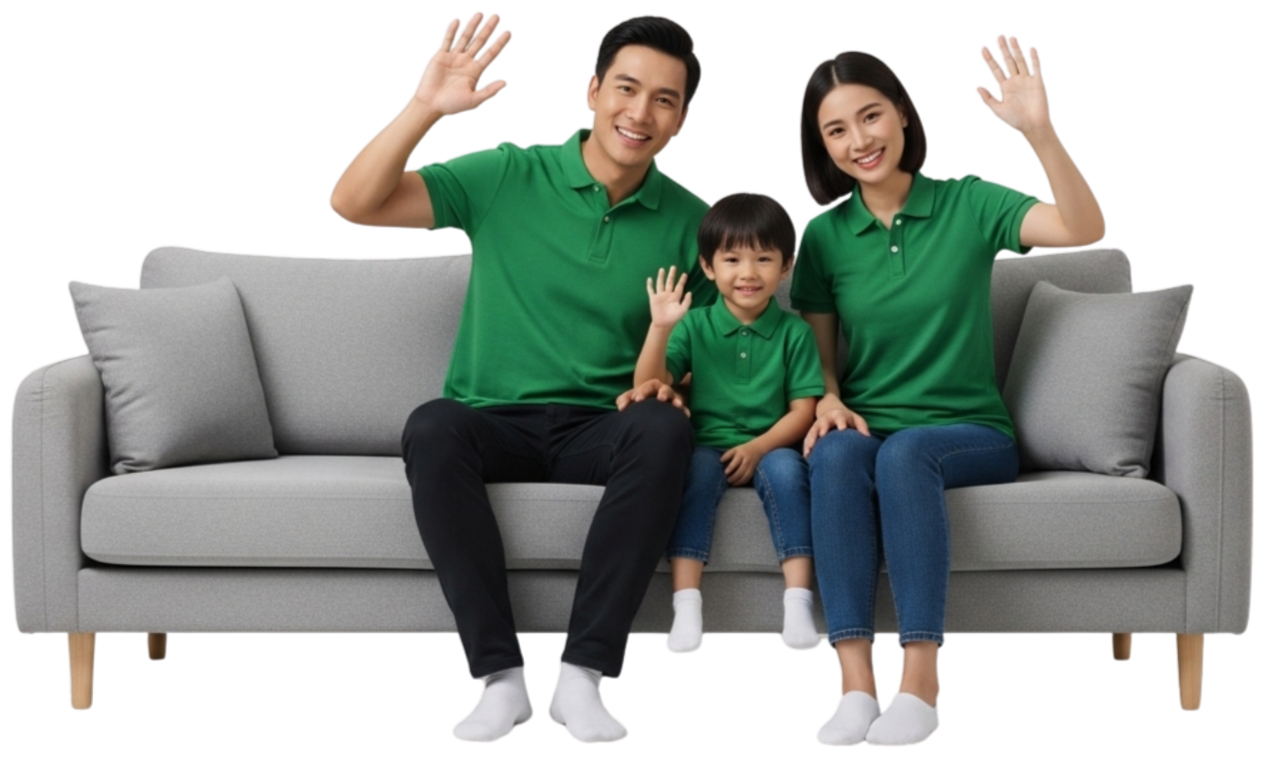 Gia đình hạnh phúc mua nhà