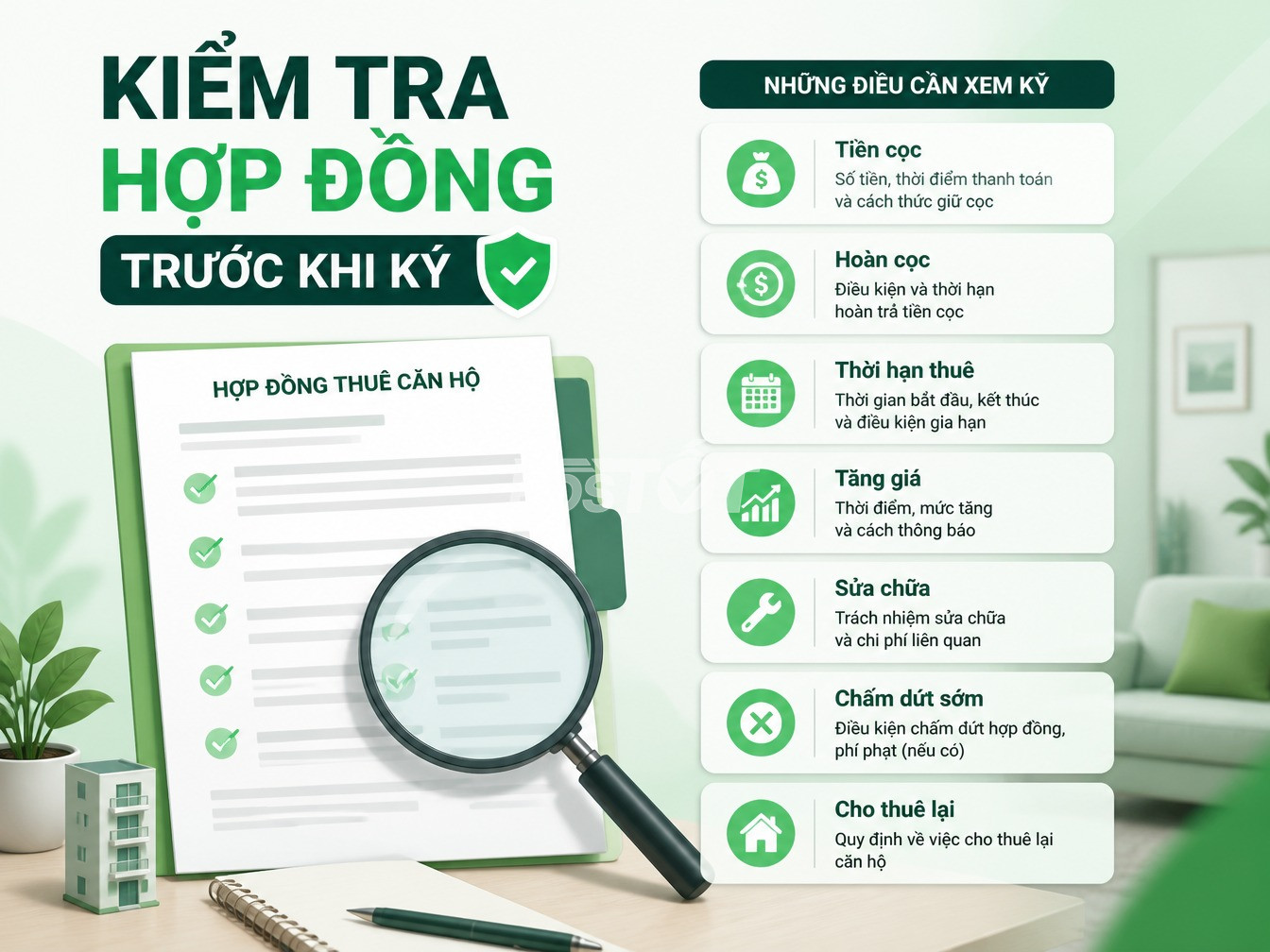 Mẫu hợp đồng thu&ecirc; căn hộ cần kiểm tra trước khi k&yacute;