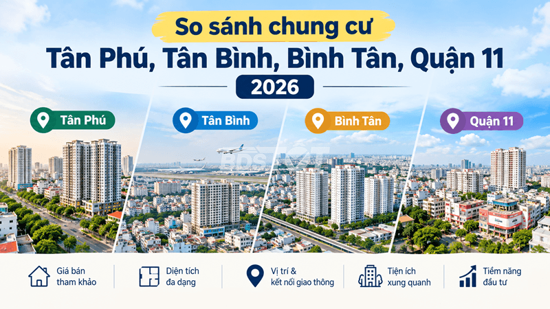So sánh chung cư Tân Phú, Tân Bình, Bình Tân, Quận 11 2026