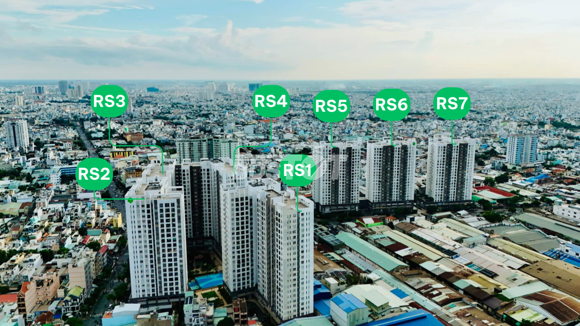 Tổng thể 7 th&aacute;p căn hộ của dự &aacute;n Richstar T&acirc;n Ph&uacute;